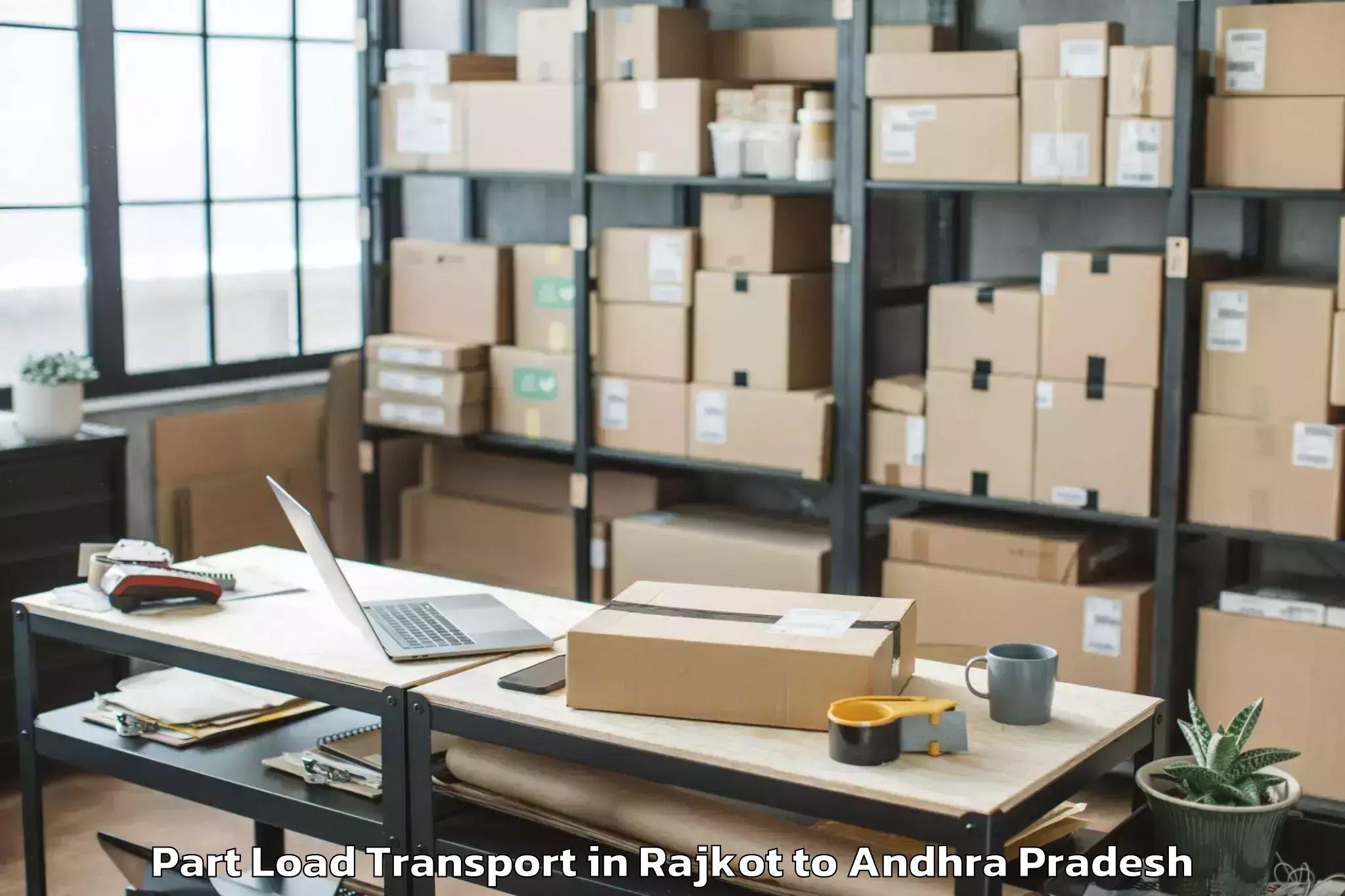 Professional Rajkot to Sri Venkateswara University Ti Part Load Transport